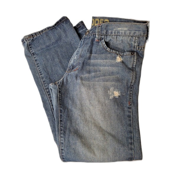 Men's Decoded Boot Cut Denim Distressed Jeans 32x32 - Picture 7 of 9